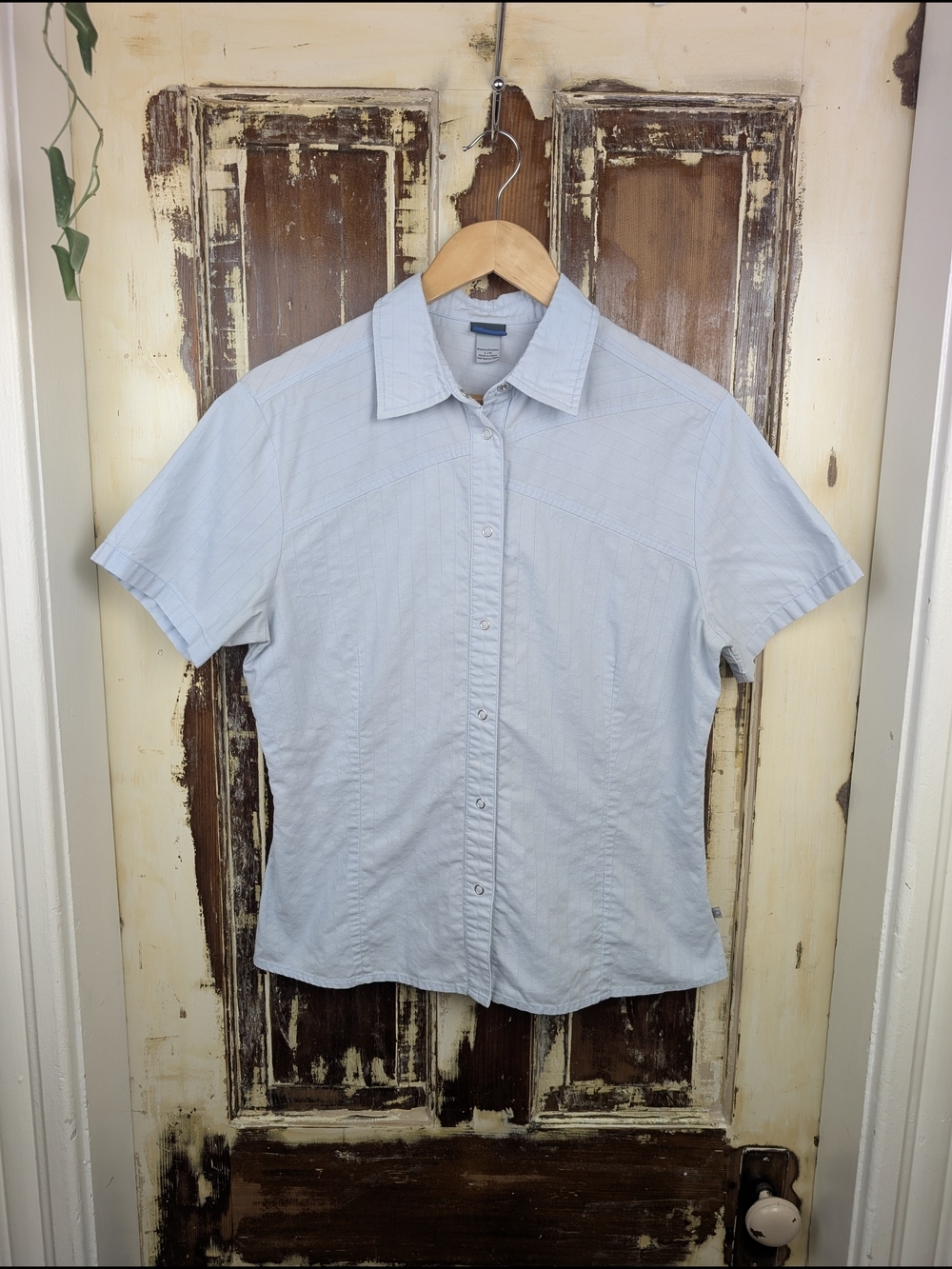 MEC Mountain Equipment Co-op Organic Cotton Snap Button Shirt L Gorpcore